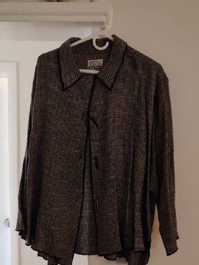 Black & White Button-Down Shirt